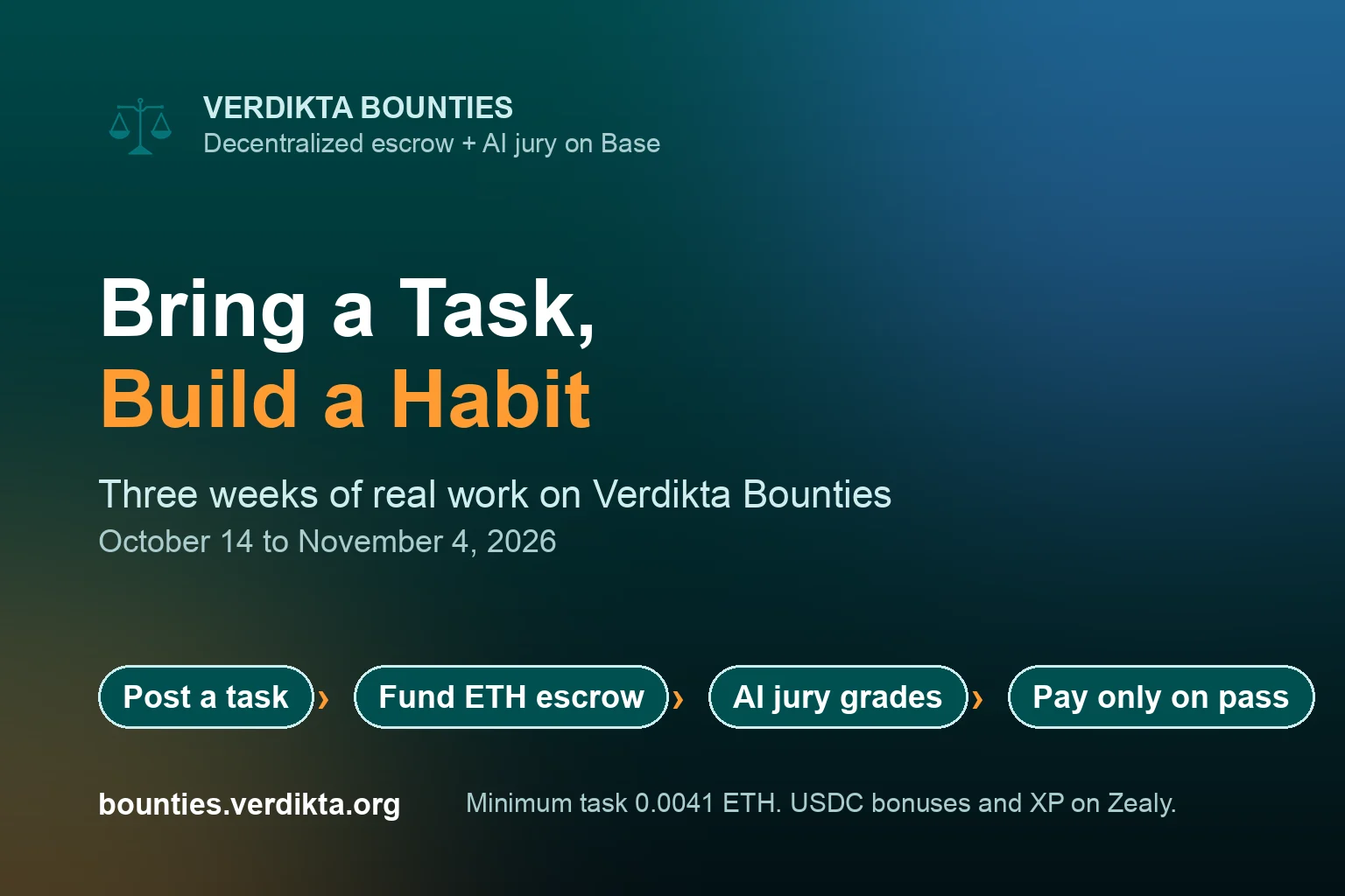 Bring a Task, Build a Habit: Three Weeks of Real Work on Verdikta Bounties